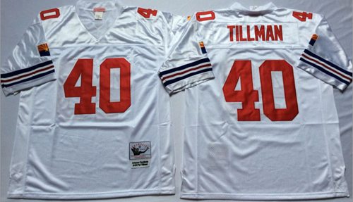 Mitchell And Ness Cardinals #40 Pat Tillman White Throwback Stitched NFL Jersey