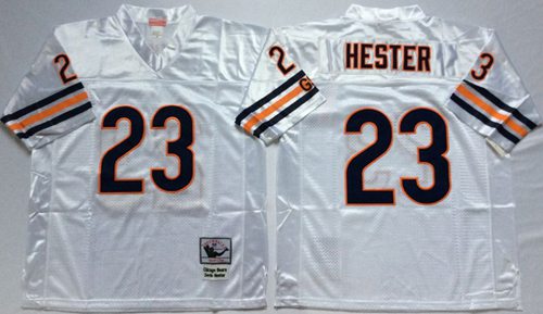 Mitchell&Ness Bears #23 Devin Hester White Small No. Throwback Stitched NFL Jersey