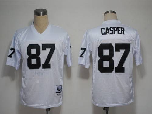 Mitchell And Ness Raiders #87 Dave Casper White Throwback Stitched NFL Jersey