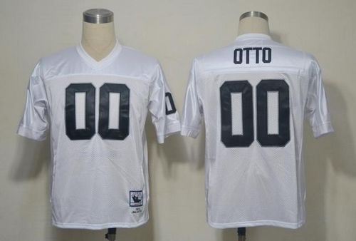 Mitchell And Ness Raiders #00 Jim Otto White Stitched Throwback NFL Jersey