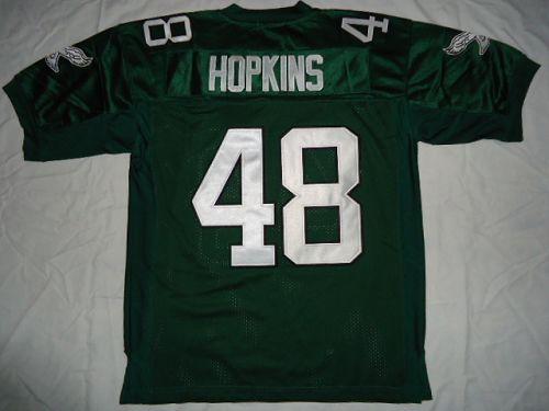 Mitchell And Ness Eagles #48 Wes Hopkins Green Stitched Throwback NFL Jersey - Click Image to Close