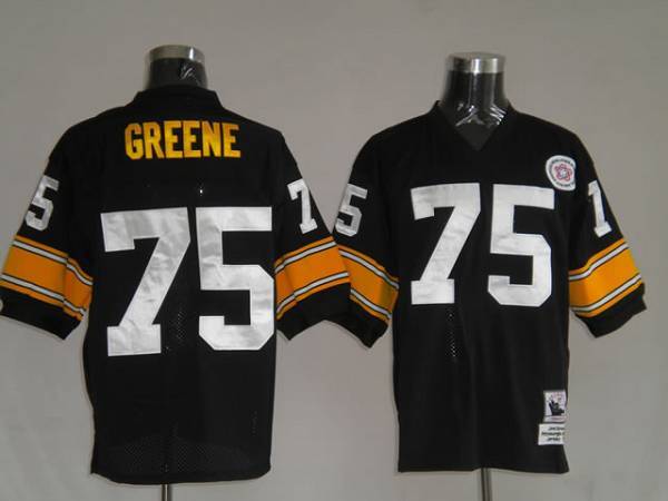 Mitchell & Ness Steelers #75 Joe Greene Black Stitched Throwback NFL Jersey - Click Image to Close