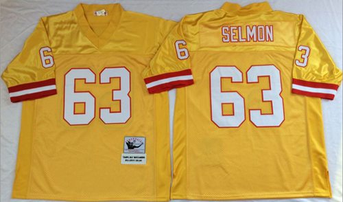 Mitchell And Ness Buccaneers #63 Lee Roy Selmon Gold Throwback Stitched NFL Jersey