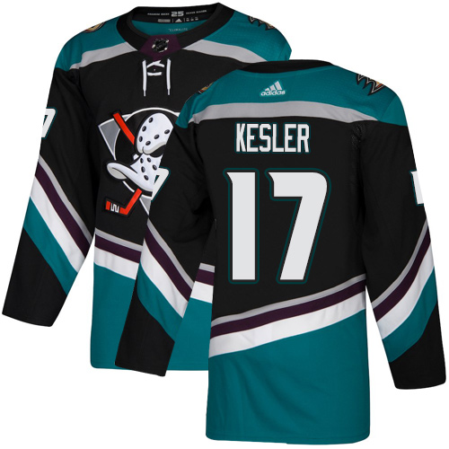 Adidas Ducks #17 Ryan Kesler Black/Teal Alternate Authentic Stitched NHL Jersey