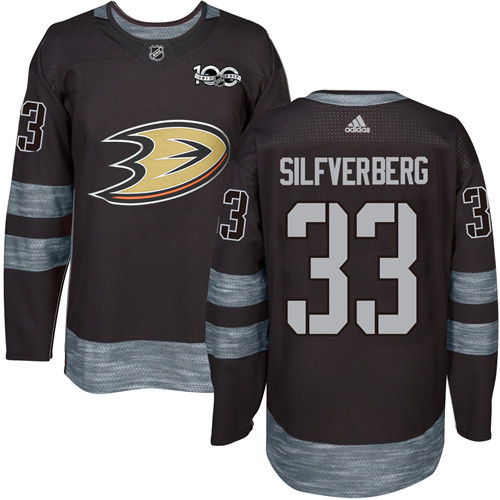 Adidas Ducks #33 Jakob Silfverberg Black 1917-2017 100th Anniversary Stitched NHL Jersey - Click Image to Close