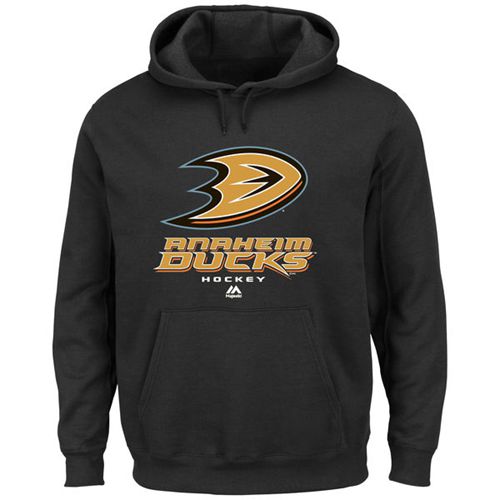 Majestic Anaheim Ducks Critical Victory VIII Pullover Hoodie Black - Click Image to Close