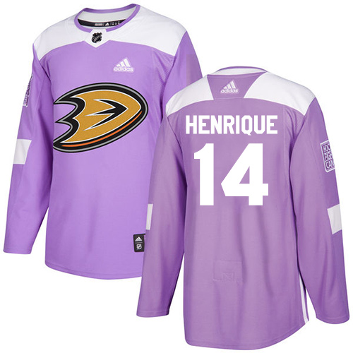 Adidas Ducks #14 Adam Henrique Purple Authentic Fights Cancer Stitched NHL Jersey