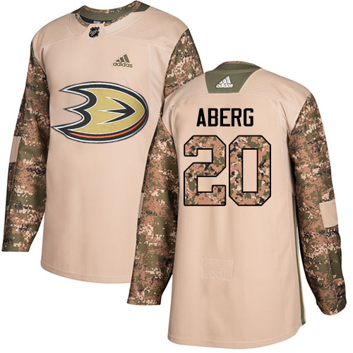 Adidas Ducks #20 Pontus Aberg Camo Authentic 2017 Veterans Day Stitched NHL Jersey