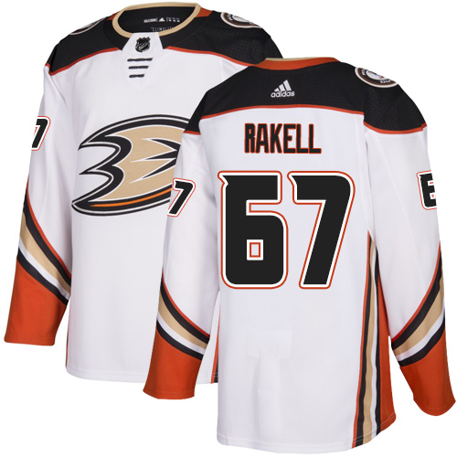 Adidas Ducks #67 Rickard Rakell White Road Authentic Stitched NHL Jersey