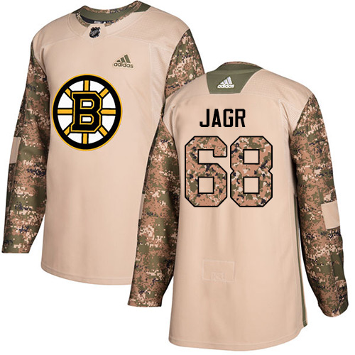 Adidas Bruins #68 Jaromir Jagr Camo Authentic 2017 Veterans Day Stitched NHL Jersey