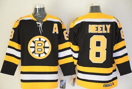 Bruins #8 Cam Neely Black CCM Throwback Stitched NHL Jersey - Click Image to Close