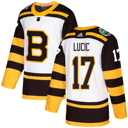 Adidas Bruins #17 Milan Lucic White Authentic 2019 Winter Classic Stitched NHL Jersey - Click Image to Close