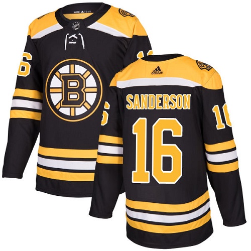 Adidas Bruins #16 Derek Sanderson Black Home Authentic Stitched NHL Jersey