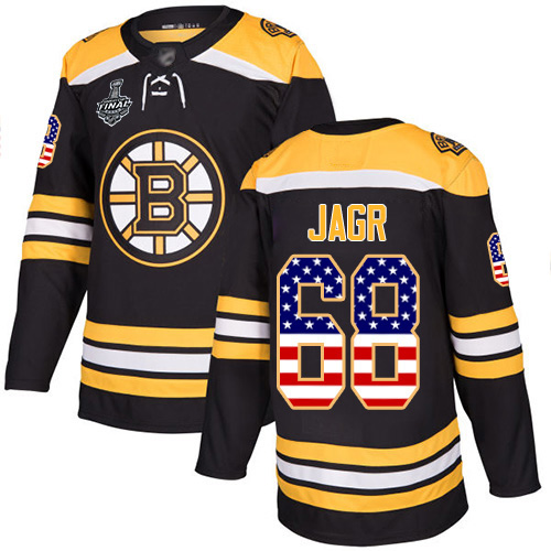 Bruins #68 Jaromir Jagr Black Home Authentic USA Flag Stanley Cup Final Bound Stitched Hockey Jersey - Click Image to Close