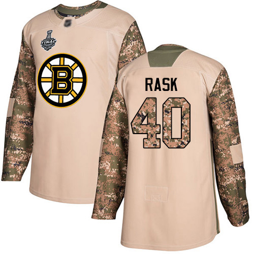 Bruins #40 Tuukka Rask Camo Authentic 2017 Veterans Day Stanley Cup Final Bound Stitched Hockey Jersey - Click Image to Close