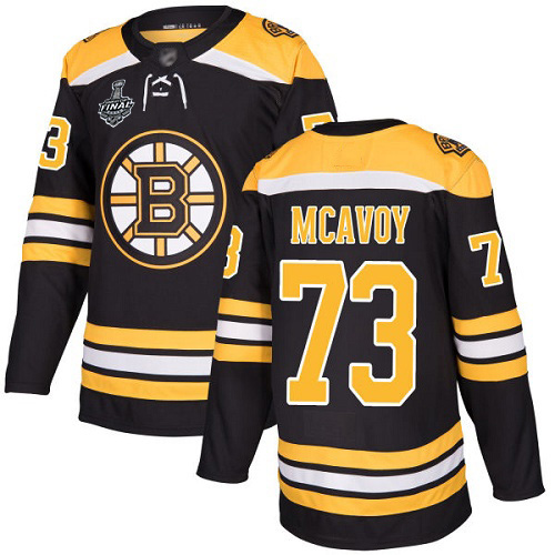 Bruins #73 Charlie McAvoy Black Home Authentic Stanley Cup Final Bound Stitched Hockey Jersey - Click Image to Close