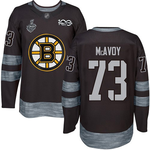 Bruins #73 Charlie McAvoy Black 1917-2017 100th Anniversary Stanley Cup Final Bound Stitched Hockey Jersey - Click Image to Close