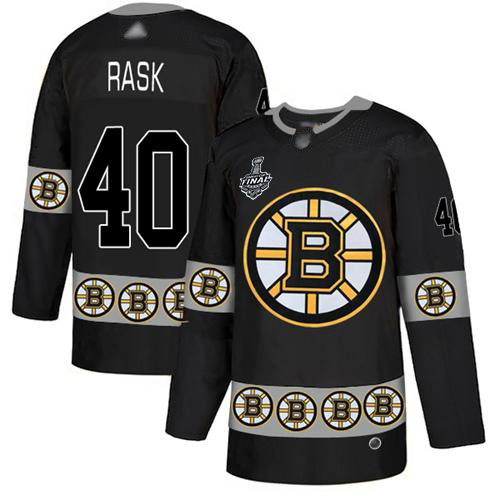 Bruins #40 Tuukka Rask Black Authentic Team Logo Fashion Stanley Cup Final Bound Stitched Hockey Jersey - Click Image to Close