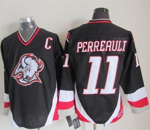 Sabres #11 Gilbert Perreault Black CCM Throwback Stitched NHL Jersey - Click Image to Close