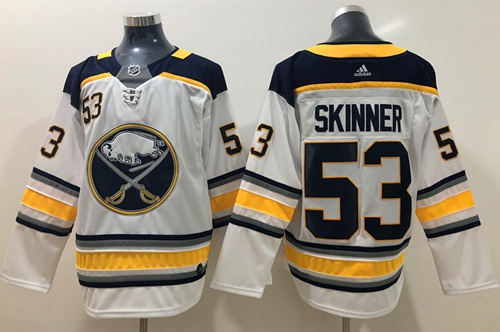 Adidas Sabres #53 Jeff Skinner White Road Authentic Stitched NHL Jersey - Click Image to Close