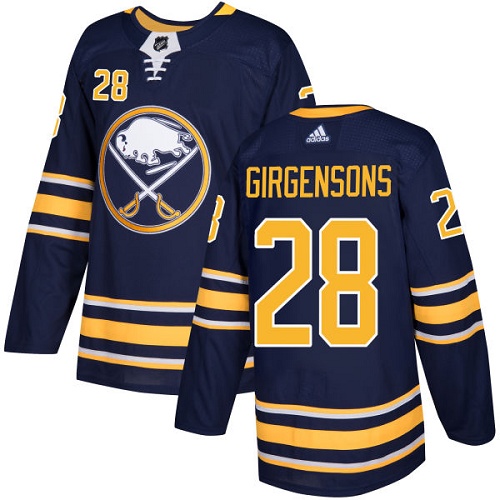 Adidas Sabres #28 Zemgus Girgensons Navy Blue Home Authentic Stitched NHL Jersey - Click Image to Close