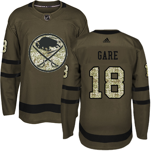 Adidas Sabres #18 Danny Gare Green Salute to Service Stitched NHL Jersey - Click Image to Close