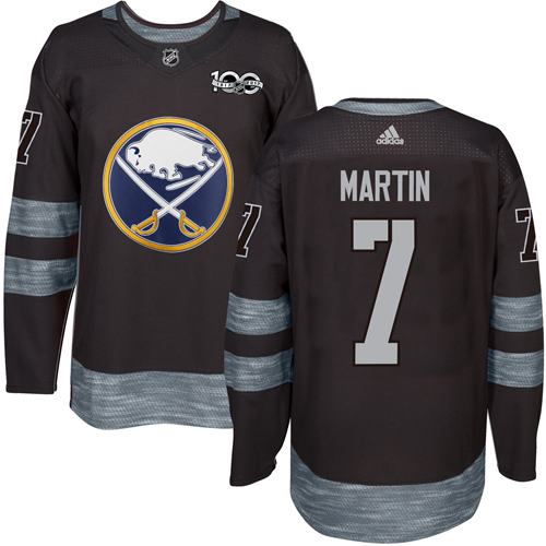 Adidas Sabres #7 Rick Martin Black 1917-2017 100th Anniversary Stitched NHL Jersey - Click Image to Close