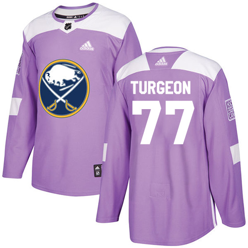 Adidas Sabres #77 Pierre Turgeon Purple Authentic Fights Cancer Stitched NHL Jersey - Click Image to Close