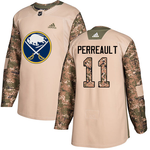 Adidas Sabres #11 Gilbert Perreault Camo Authentic 2017 Veterans Day Stitched NHL Jersey - Click Image to Close