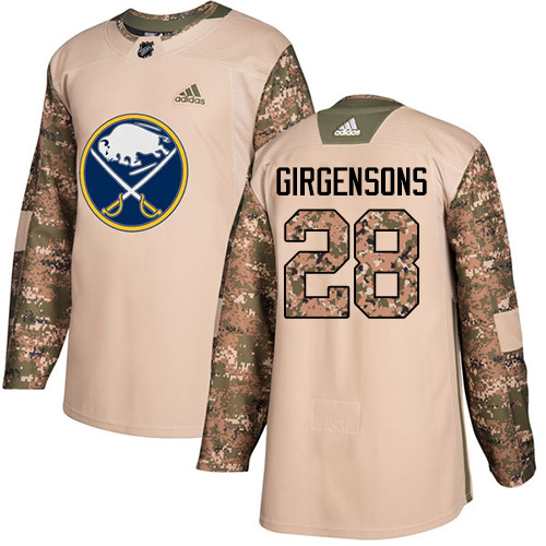 Adidas Sabres #28 Zemgus Girgensons Camo Authentic 2017 Veterans Day Stitched NHL Jersey