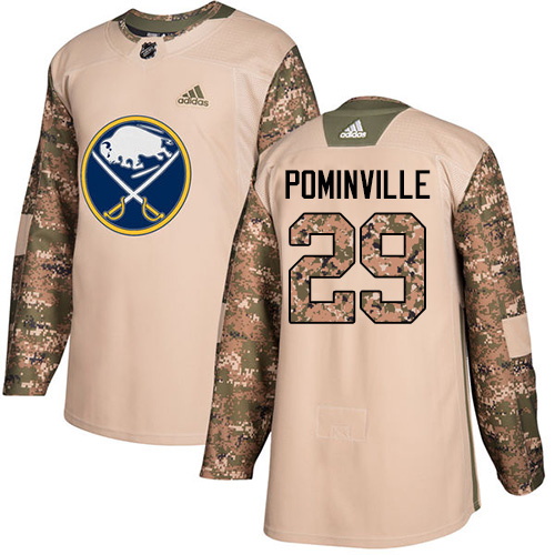 Adidas Sabres #29 Jason Pominville Camo Authentic 2017 Veterans Day Stitched NHL Jersey - Click Image to Close