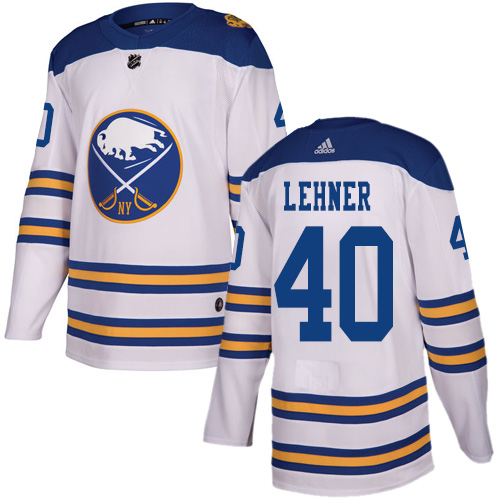 Adidas Sabres #40 Robin Lehner White Authentic 2018 Winter Classic Stitched NHL Jersey - Click Image to Close