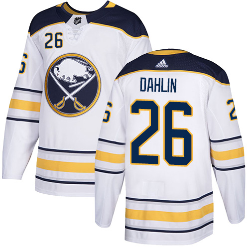 Adidas Sabres #26 Rasmus Dahlin White Road Authentic Stitched NHL Jersey - Click Image to Close