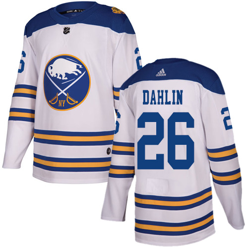 Adidas Sabres #26 Rasmus Dahlin White Authentic 2018 Winter Classic Stitched NHL Jersey - Click Image to Close