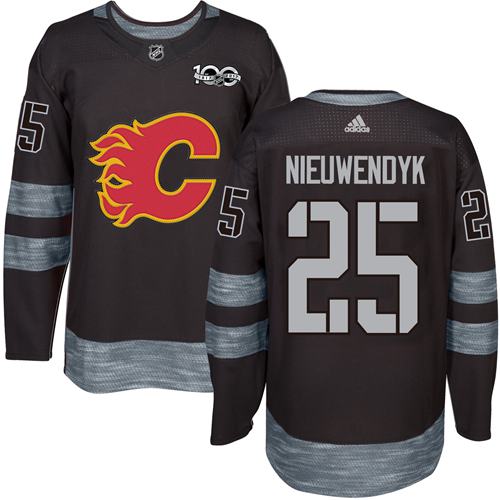 Adidas Flames #25 Joe Nieuwendyk Black 1917-2017 100th Anniversary Stitched NHL Jersey