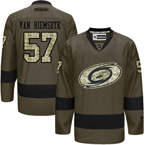 Adidas Hurricanes #57 Trevor Van Riemsdyk Green Salute to Service Stitched NHL Jersey