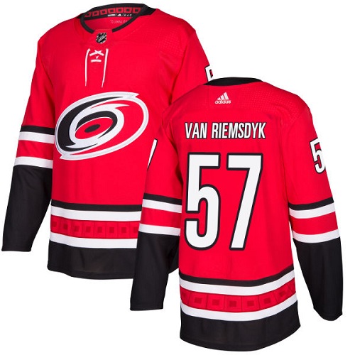 Adidas Hurricanes #57 Trevor Van Riemsdyk Red Home Authentic Stitched NHL Jersey - Click Image to Close