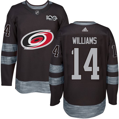 Adidas Hurricanes #14 Justin Williams Black 1917-2017 100th Anniversary Stitched NHL Jersey