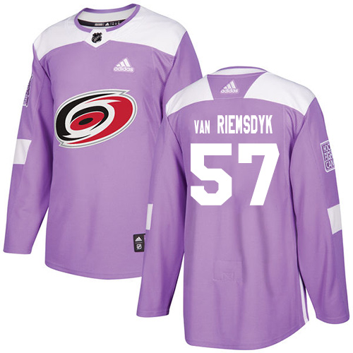 Adidas Hurricanes #57 Trevor Van Riemsdyk Purple Authentic Fights Cancer Stitched NHL Jersey - Click Image to Close