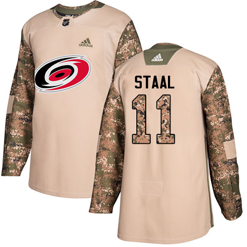 Adidas Hurricanes #11 Jordan Staal Camo Authentic 2017 Veterans Day Stitched NHL Jersey - Click Image to Close