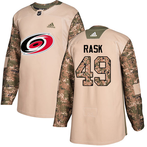 Adidas Hurricanes #49 Victor Rask Camo Authentic 2017 Veterans Day Stitched NHL Jersey