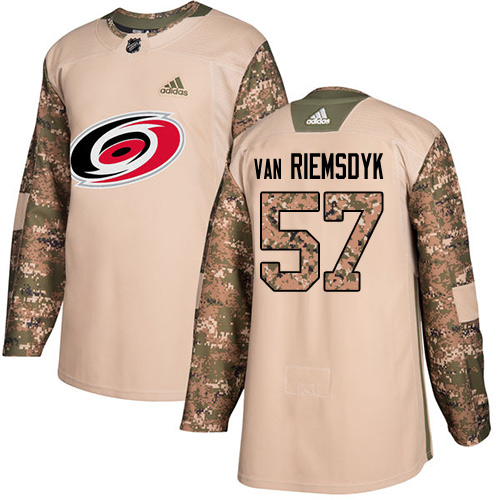 Adidas Hurricanes #57 Trevor Van Riemsdyk Camo Authentic 2017 Veterans Day Stitched NHL Jersey