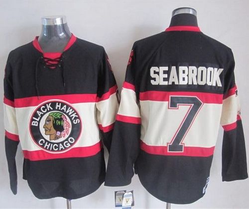 Blackhawks #7 Brent Seabrook Black Third CCM Stitched NHL Jersey