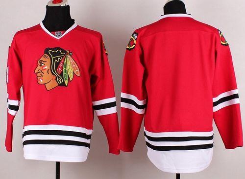 Blackhawks Stitched Blank Red NHL Jersey