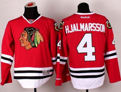 Blackhawks #4 Niklas Hjalmarsson Stitched Red NHL Jersey