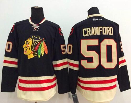 Blackhawks #50 Corey Crawford Black 2015 Winter Classic Stitched NHL Jersey - Click Image to Close