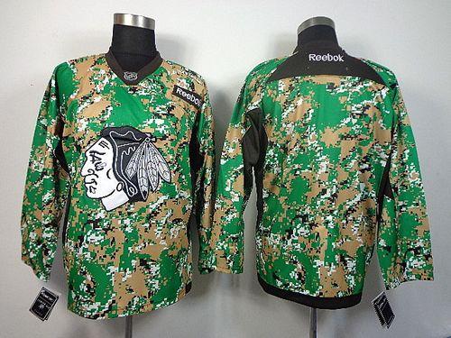 Blackhawks Blank Camo Veterans Day Practice Stitched NHL Jersey