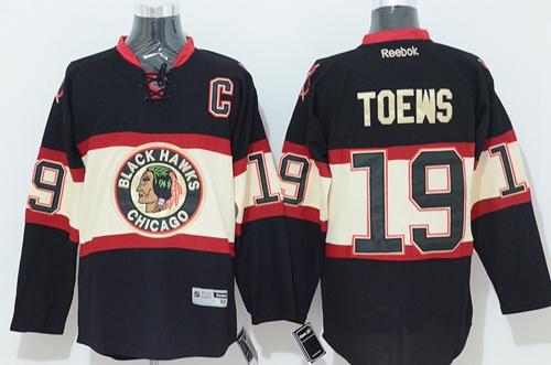 Blackhawks #19 Jonathan Toews Black New Third Stitched NHL Jersey