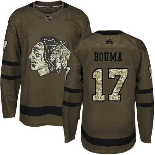 Adidas Blackhawks #17 Lance Bouma Green Salute to Service Stitched NHL Jersey