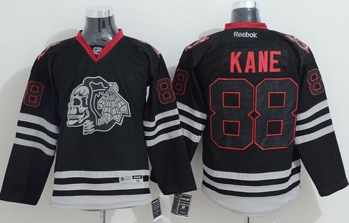 Blackhawks #88 Patrick Kane Black Ice Stitched NHL Jersey